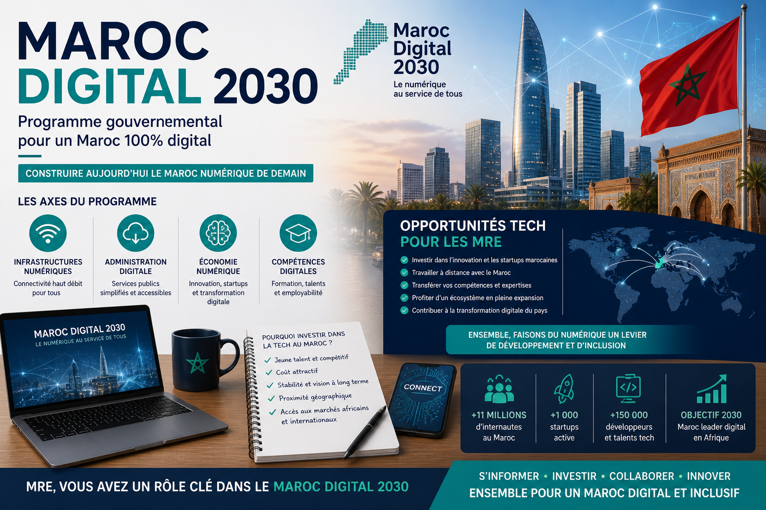 Maroc Digital 2030 : les opportunités concrètes pour les MRE dans la tech et l'investissement numérique